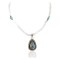 .925 Sterling Silver Handmade Certified Authentic Navajo & Natural Turquoise Quartz Native American Necklace 14936-15771-5
