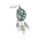 Feather Certified Authentic .925 Sterling Silver Handmade Navajo Natural Turquoise Native American Pendant 14990-1