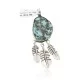 Feather .925 Sterling Silver Handmade Navajo Natural Turquoise Native American Pendant 14990-1