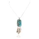 Feather .925 Sterling Silver Handmade Navajo Natural Turquoise Native American Necklace 14990 Feather .925 Sterling Silver Handmade Navajo Natural Turquoise Native American Necklace 14990