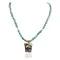 12kt Gold Filled .925 Sterling Silver Buffalo Handmade Navajo White and Turquoise Coral Native American Necklace 1507-8-15781