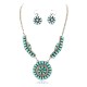 Handmade Certified Authentic Navajo .925 Sterling Silver Natural Turquoise Set Native American Necklace Earrings 15789-14644