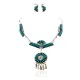 Petit Point Handmade Zuni .925 Sterling Silver Turquoise Set Native American Necklace Earrings 15790-17946 Petit Point Handmade Zuni .925 Sterling Silver Turquoise Set Native American Necklace Earrings 15790-17946