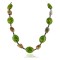 Certified Authentic Navajo .925 Sterling Silver Agate and Composite Gaspeite Native American Necklace 16021