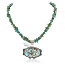 Certified Authentic Navajo .925 Sterling Silver Natural Turquoise Turquoise Native American Necklace 14796-16065-5