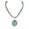 .925 Sterling Silver Handmade Certified Authentic Navajo Turquoise Native American Necklace 14987-16070