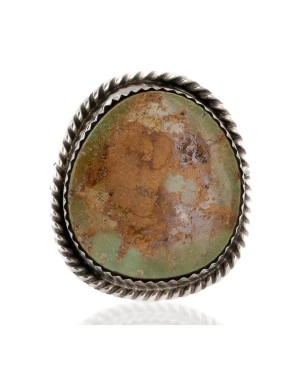 Handmade Certified Authentic Signed by M Navajo .925 Sterling Silver Natural Turquoise Native American Ring  16459