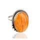 Handmade Certified Authentic Signed Navajo .925 Sterling Silver Spiny Oyster Native American Ring  16585-9