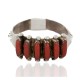 Handmade Certified Authentic Signed .925 Sterling Silver Coral Native American Ring  16773