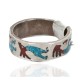 .925 Sterling Silver Handmade Certified Authentic Navajo Coral and Natural Turquoise Native American Ring  16872