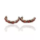 Handmade Navajo .925 Sterling Silver Coral Native American Earrings 17863-1