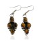 Certified Authentic Handmade T.Yazzie Navajo .925 Sterling Silver Dangle Native American Earrings Natural Tigers Eye 17892