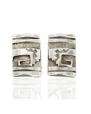 Certified Authentic Handmade Navajo .925 Sterling Silver Clip Native American Earrings 17938-4