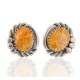 Handmade Navajo Certified Authentic .925 Sterling Silver Spiny Oyster Native American Stud Earrings 17959