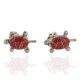 Handmade Certified Authentic Turtle .925 Sterling Silver Coral Native American Stud Earrings 18185-2 Handmade Certified Authentic Turtle .925 Sterling Silver Coral Native American Stud Earrings 18185-2