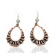 Certified Authentic Handmade Navajo Native American Pure Copper Dangle Earrings 18213-1