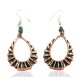 Certified Authentic Handmade Navajo Natural Turquoise Native American Pure Copper Dangle Earrings 18213-2