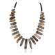 Certified Authentic Nickel Navajo Natural Black Onyx Jasper Native American Necklace 18264-4