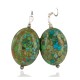 .925 Sterling Silver Hooks Certified Authentic Navajo Composite Turquoise Native American Dangle Earrings 18294-15