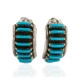 .925 Sterling Silver Certified Authentic Zuni Signed Natural Turquoise Native American Stud Earrings 18304-2 .925 Sterling Silver Certified Authentic Zuni Signed Natural Turquoise Native American Stud Earrings 18304-2