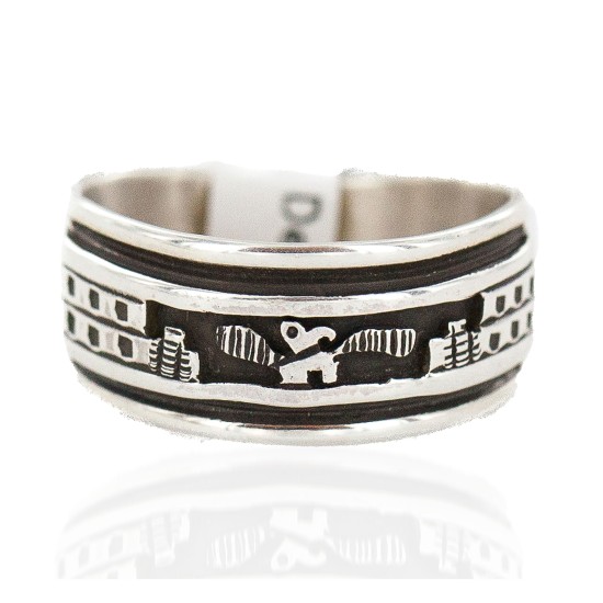 .925 Sterling Silver Certified Authentic Hopi Native American Ring Size 7 1/2 18309