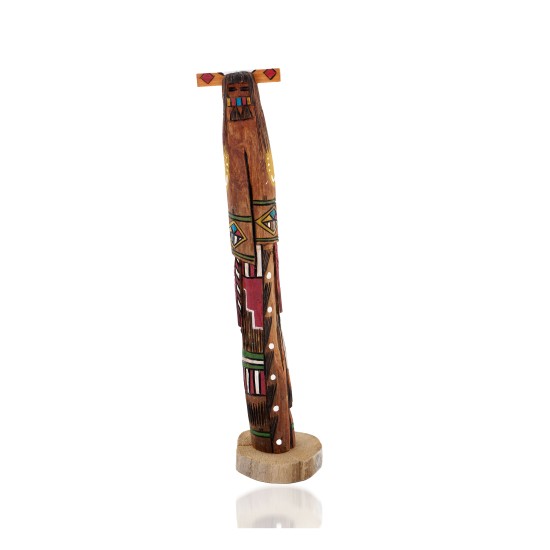 $200 Handmade Handpainted Certified Authentic Hopi Longhair Flavor Dancer Signed Native American Kachina 19115