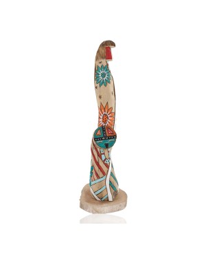 $200 Handmade Handpainted Certified Authentic Hopi Sunface Healing and Blessing Signed Native American Kachina 19138