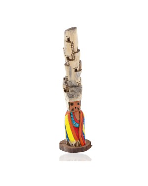 $180 Handmade Handpainted Certified Authentic Hopi Field House Signed Native American Kachina 19139