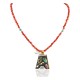 12kt Gold Filled and .925 Sterling Silver Kokopelli Handmade Certified Authentic Navajo Coral Turquoise Spiny Oyster Native American Necklace 24145-15780