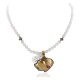 12kt Gold Filled .925 Sterling Silver Bear Head Handmade Certified Authentic Navajo Natural Turquoise Coral Quartz Native American Necklace 24171-15786