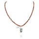 Kokopelli Petit Point Handmade Certified Authentic Zuni .925 Sterling Silver Turquoise Coral Goldstone Native American Necklace 24206-1-15786-32