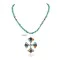 Handmade Petit point Zuni .925 Sterling Silver Natural Turquoise Coral Sugilite Spiny Oyster Native American Necklace 24244-15336