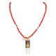 12kt Gold Filled and .925 Sterling Silver Arrowhead Handmade Certified Authentic Navajo Coral Natural Turquoise Native American Necklace 24298-105-15930-5