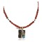 Certified Authentic 12kt Gold Filled and .925 Sterling Silver Handmade Cross Turquoise Red Jasper Native American Necklace 24300-16047-5
