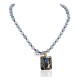 Certified Authentic 12kt Gold Filled and .925 Sterling Silver Handmade Flower Natural Turquoise Lapis Agate Native American Necklace 24301-16033