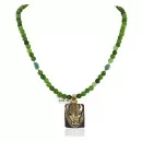 Certified Authentic 12kt Gold Filled and .925 Sterling Silver Handmade Buffalo Natural Turquoise Green Quartz Native American Necklace  24324-7-16028-10