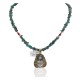 Face 12kt Gold Filled and .925 Sterling Silver Buffalo Handmade Certified Authentic Navajo Turquoise Coral Native American Necklace 24328-3-15979-2