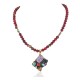 Certified Authentic 12kt Gold Filled and .925 Sterling Silver Bear Handmade Natural Turquoise and Multicolor Stones Native American Necklace 24333-3-16026-1