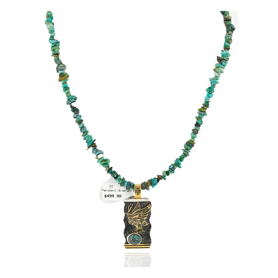 .925 Sterling Silver And 12kt Gold Filled Handmade Butterfly Certified Authentic Navajo Turquoise Native American Necklace 24346-5 .925 Sterling Silver And 12kt Gold Filled Handmade Butterfly Certified Authentic Navajo Turquoise Native American Necklace 24346-5