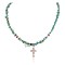 Handmade Cross Certified Authentic Zuni .925 Sterling Silver Natural Turquoise Pink Coral Native American Necklace 24371-2-1601-24