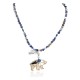 Certified Authentic 12kt Gold Filled and .925 Sterling Silver Handmade Bear Natural Turquoise Lapis Native American Necklace 24398-15974-8