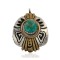 12kt Gold Filled .925 Sterling Silver Handmade Certified Authentic Navajo Natural Turquoise Native American Pendant 24403