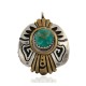 12kt Gold Filled .925 Sterling Silver Handmade Certified Authentic Navajo Natural Turquoise Native American Pendant 24403