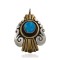 12kt Gold Filled .925 Sterling Silver Handmade Certified Authentic Navajo Natural Turquoise Native American Pendant 24404