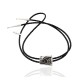 Handmade Horse Certified Authentic Leather Navajo .925 Sterling Silver Native American Bolo Tie  24418-1