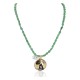 Certified Authentic Wolf 12kt Gold Filled and .925 Sterling Silver Handmade Natural Turquoise Jade Native American Necklace 24420-4-10225
