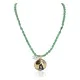 Wolf 12kt Gold Filled and .925 Sterling Silver Handmade Natural Turquoise Jade Native American Necklace 24420-4-10225