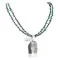 2 Strand .925 Sterling Silver Kachina Handmade Natural Turquoise Native American Necklace 24422-3-25252-2