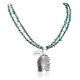 2 Strand Certified Authentic .925 Sterling Silver Kachina Handmade Natural Turquoise Native American Necklace 24422-3-25252-2