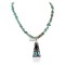 Certified Authentic .925 Sterling Silver Handmade Natural Turquoise Black Onyx Native American Necklace 24422-4-16070